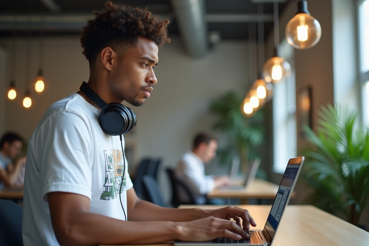 Jeune créateur de contenu découvrant le raccourci inverse de Ctrl Z pour rétablir une action annulée dans un logiciel de montage