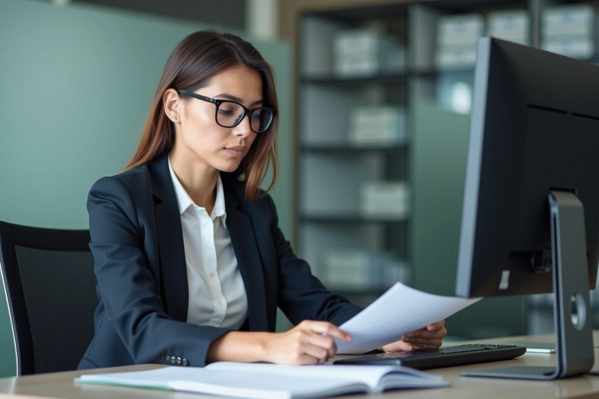 Femme d affaires en sécurité au bureau