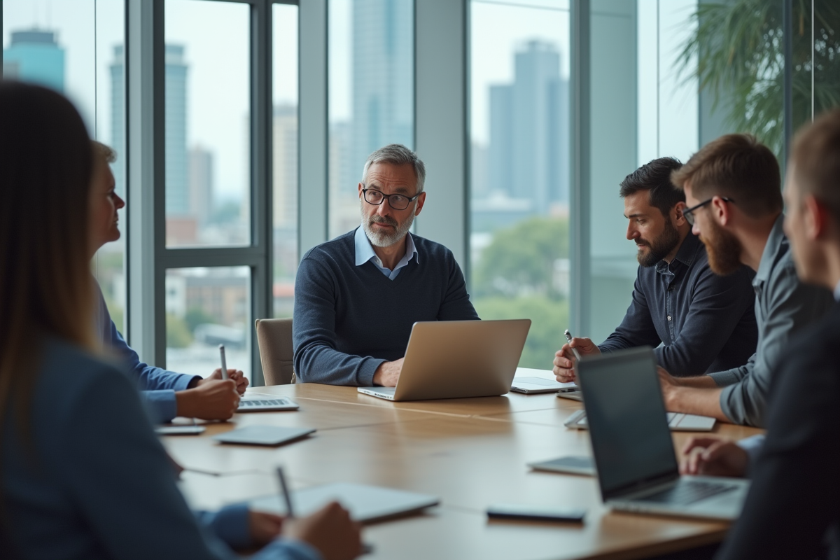 Groupe de collègues collaborant autour d